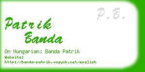 patrik banda business card